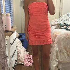 Strapless Coral Dress